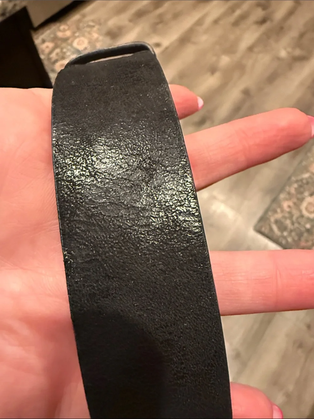 BKE Black Leather Casual Belt with Metal Buckle